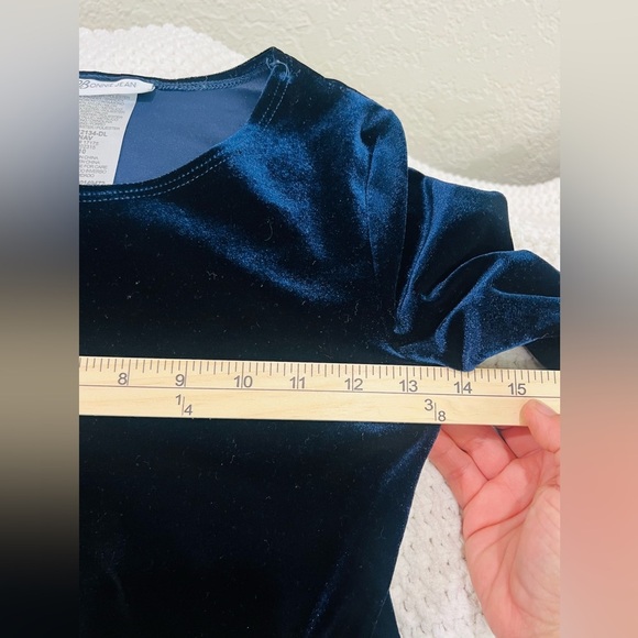 Bonnie Jean Girls Size 10 BLUE GREEN GOLD BOW" Christmas Hipster Dress - Picture 5 of 9